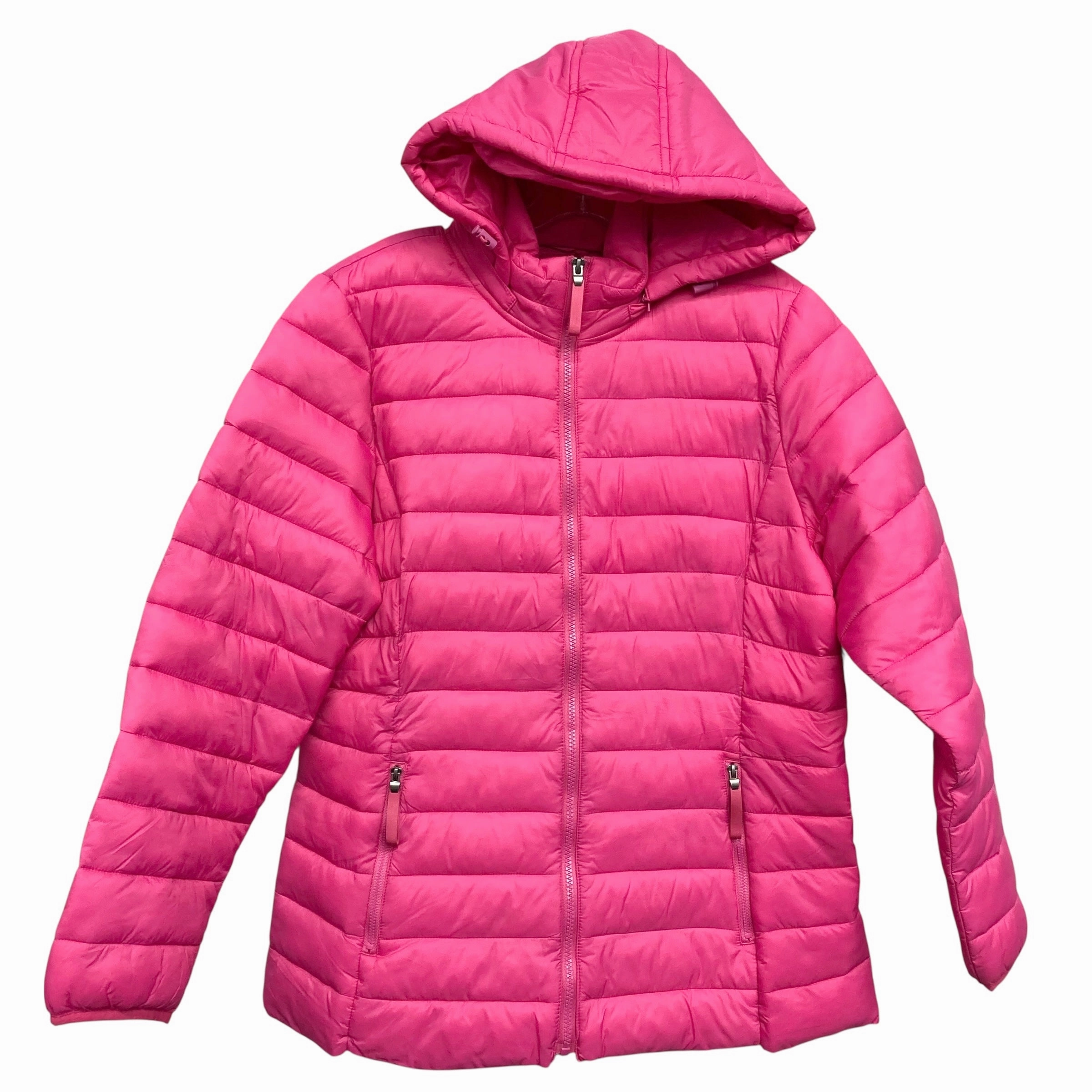 All Season Compatibility Coat Puffer & Quilted By St Johns Bay In Pink, Size:L