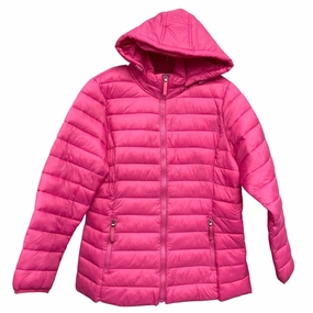 All Season Compatibility Coat Puffer & Quilted By St Johns Bay In Pink, Size:L