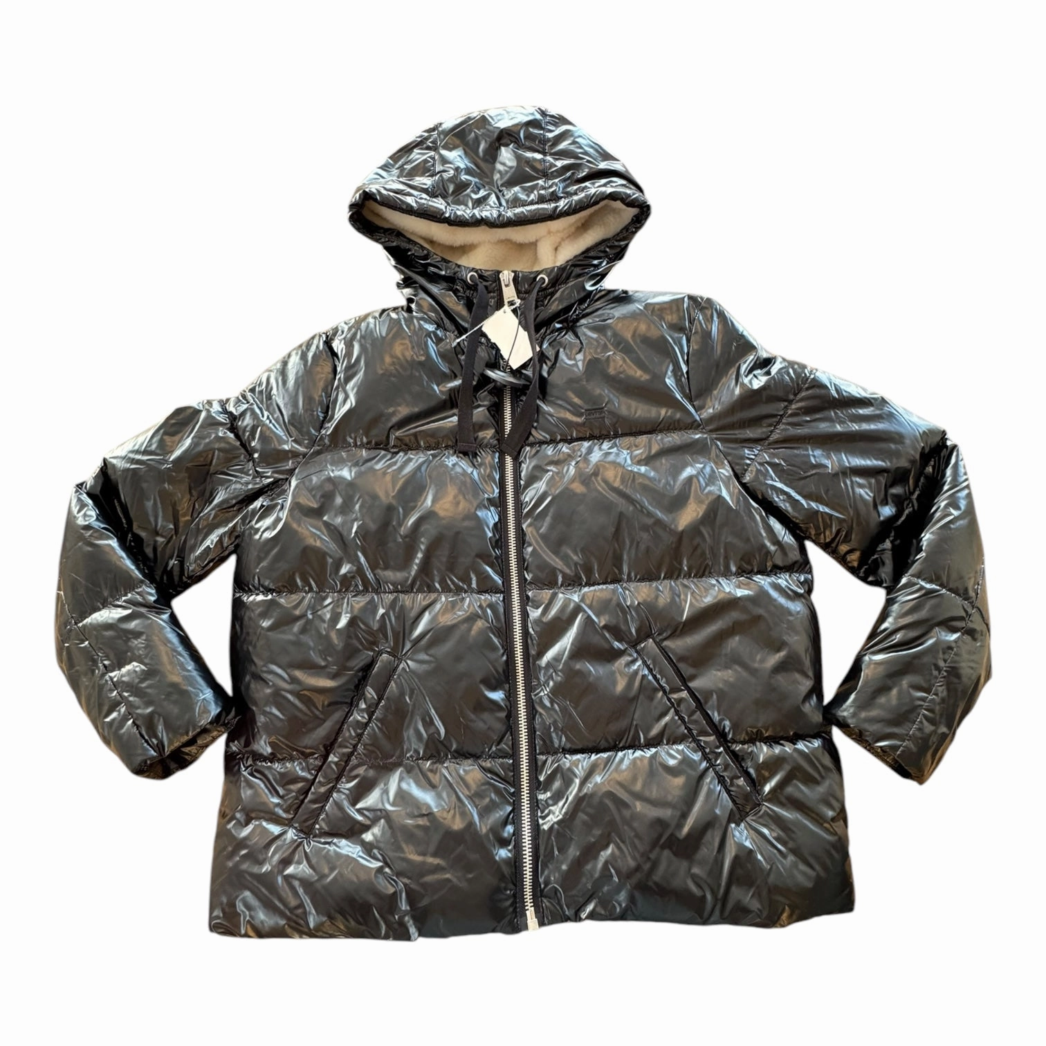 Ergonomic Shoulder Cut NonIrritatingSeams Coat Puffer & Quilted By Levis In Black & White, Size: L