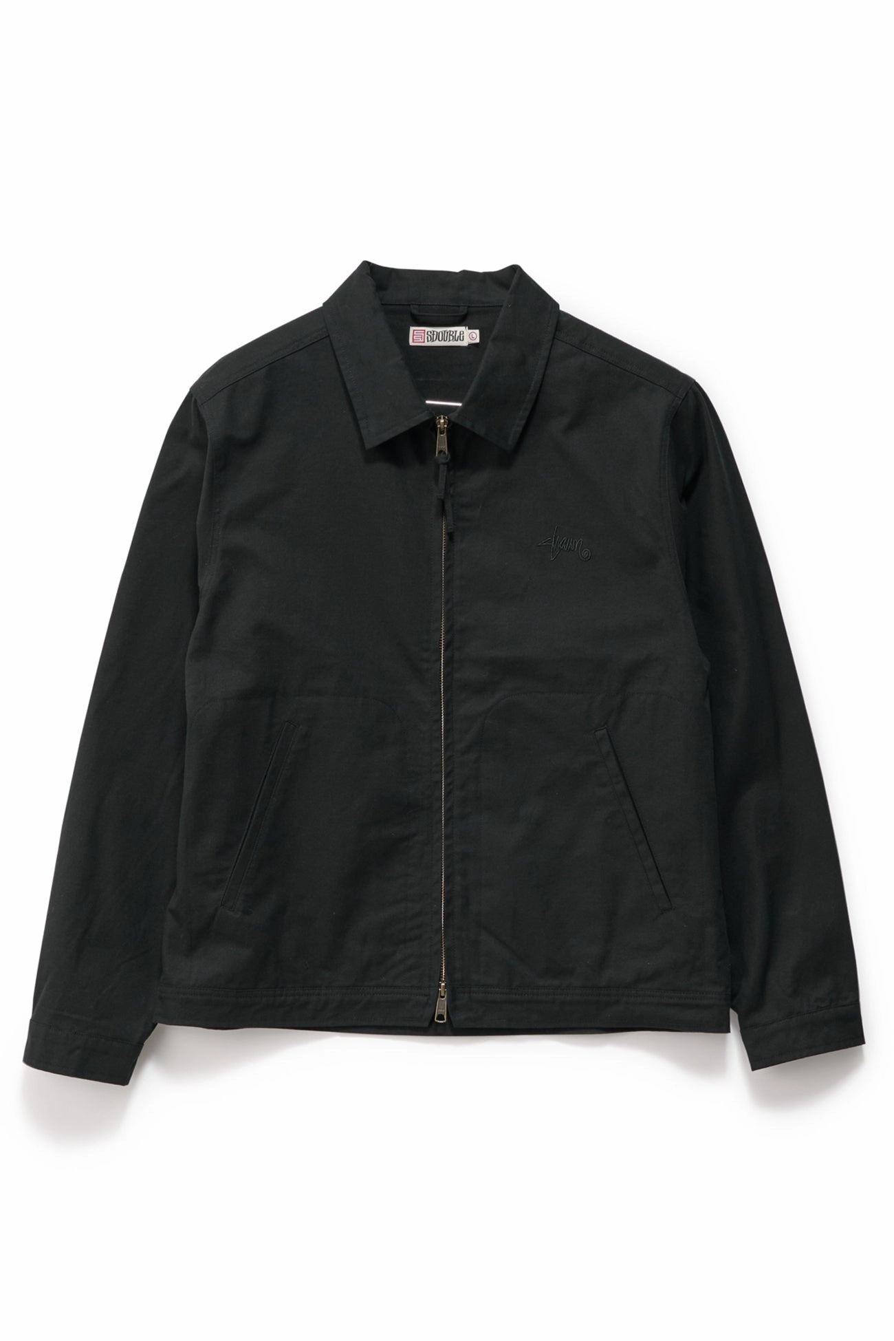 Unlined Canvas Zip Jacket Black Basic Layers