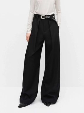 Relaxed Wide Leg Pants High-rise waist Durable Waistband