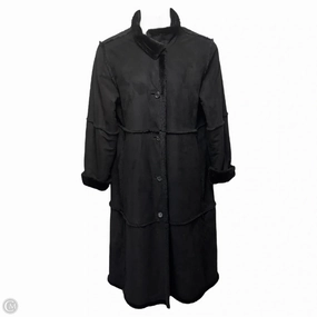 Survival Use Elastic Cuff Adjustment Coat Faux Fur & Sherpa By Anne Klein In Black, Size: M