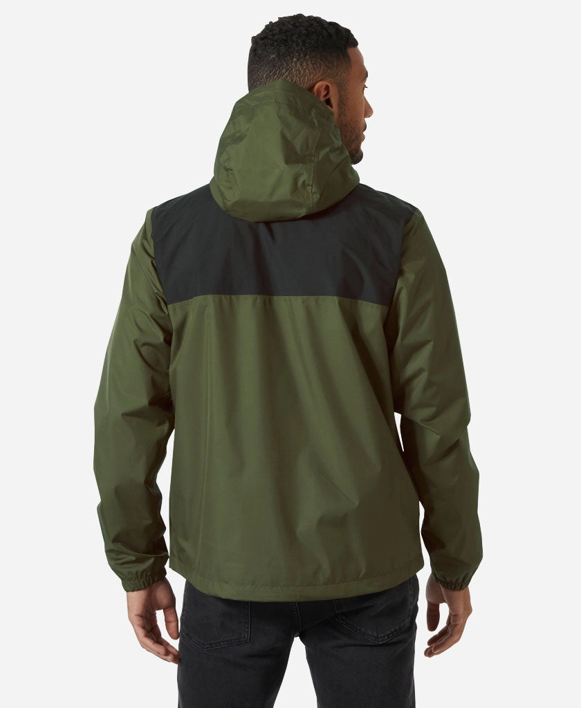 VANCOUVER RAIN JACKET, Utility Green Soft Texture Compact Fit Look