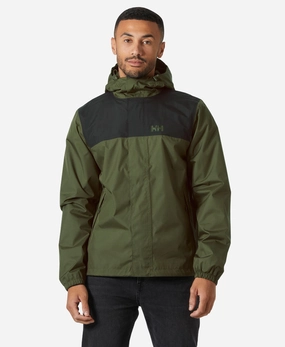 VANCOUVER RAIN JACKET, Utility Green Relaxed Fit Structure