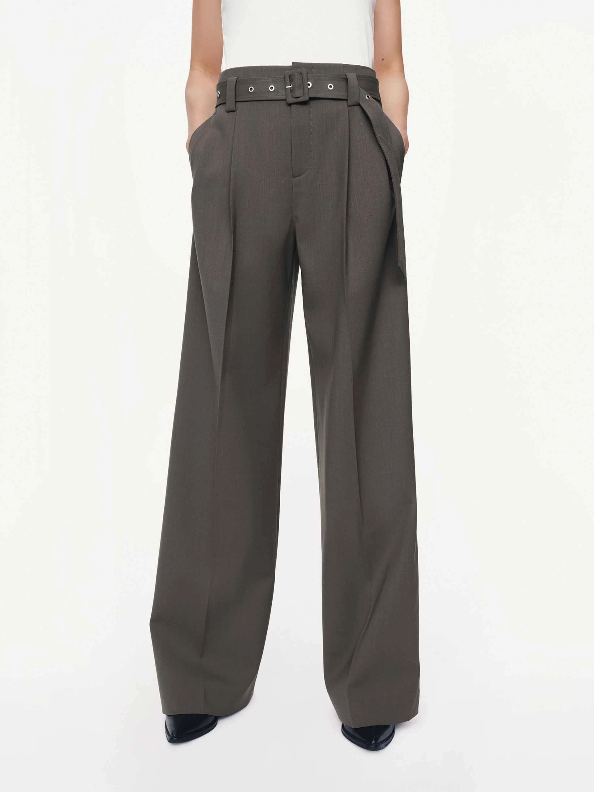 With Belt Straight Trousers Active Layer