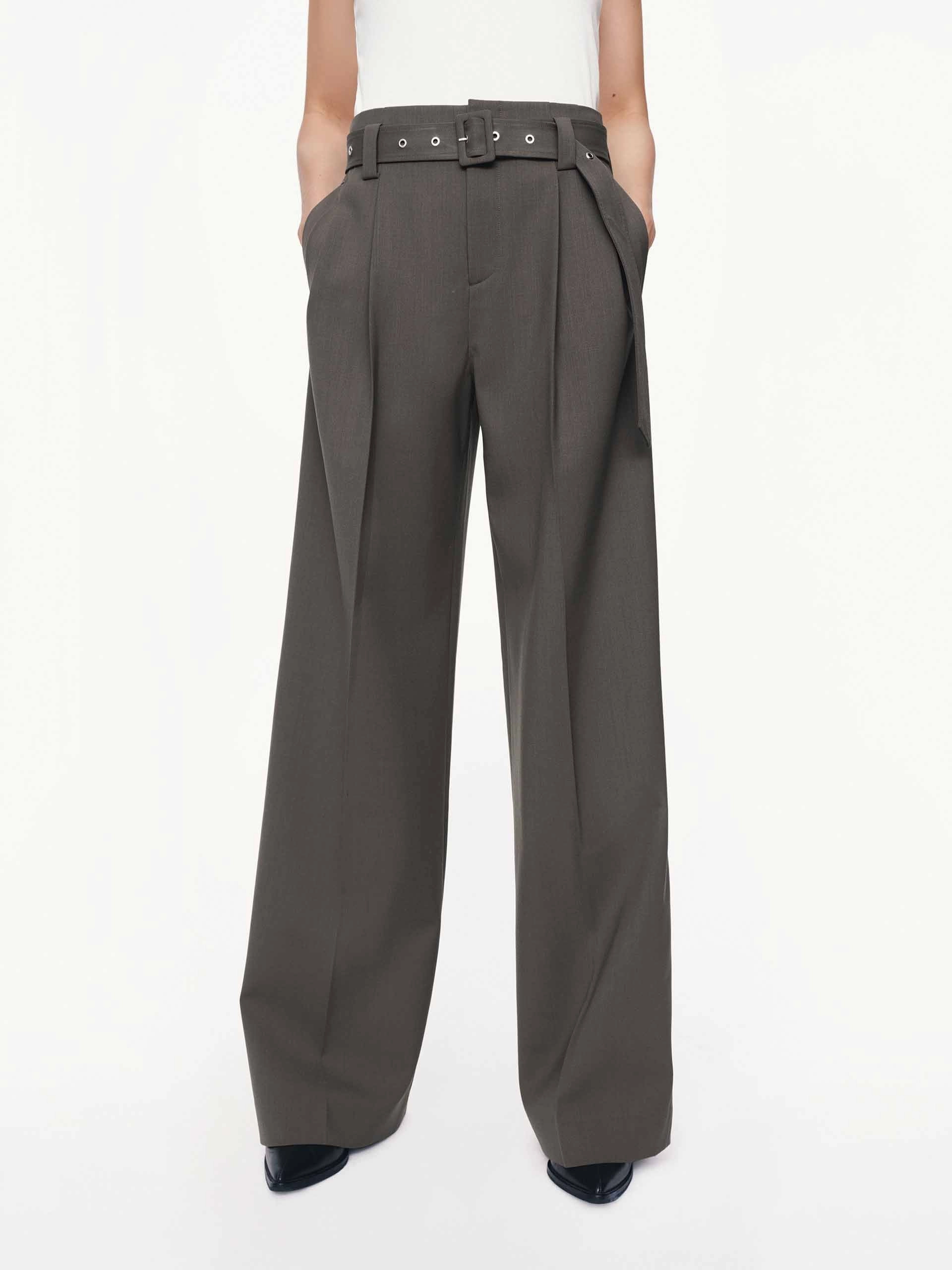 All Purpose Fit With Belt Straight Trousers