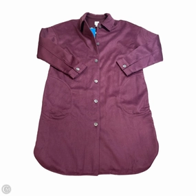Contoured Back Panel Coat Peacoat By J. Jill In Maroon, Size: L