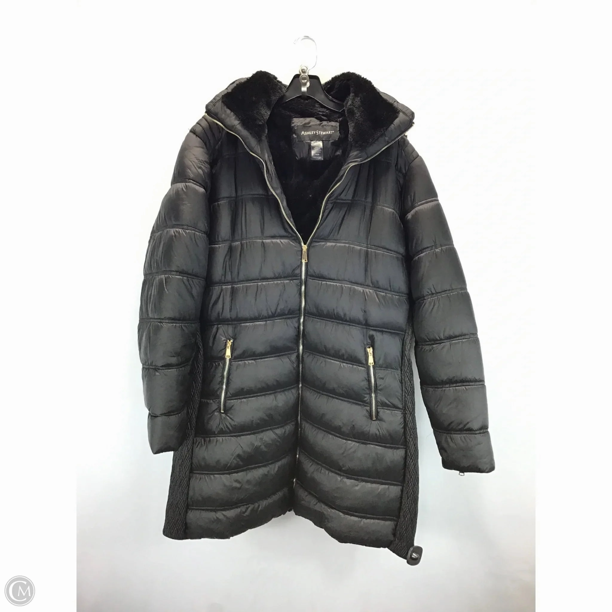 Windproof Material All Season Compatibility Coat Puffer & Quilted By Ashley Stewart In Black, Size: 1x