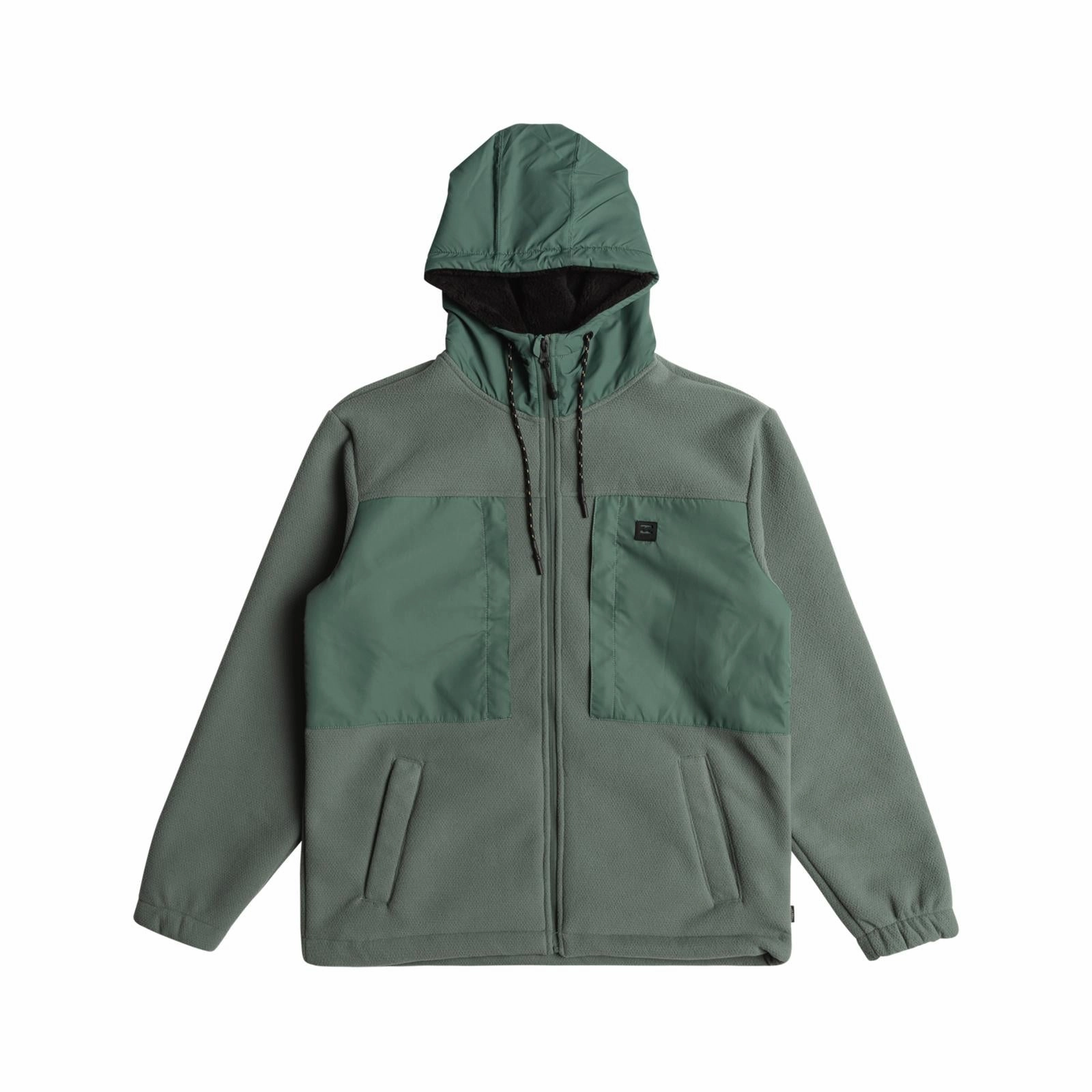 DoubleLayeredHem Billabong Mens Boundary Sherpa Zip Up Hoodie