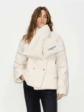 Noise Reduced Fabric clean design Geometric Quilted Scarf Jacket