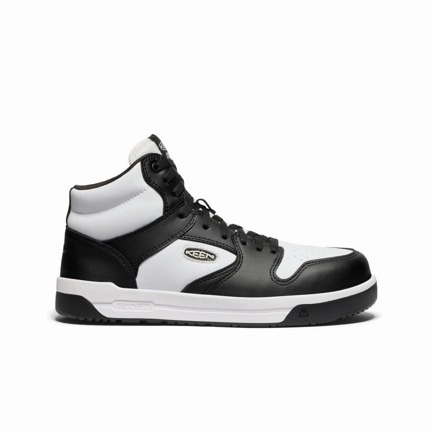 Scratch Resistant Finish Rugged Design Men's Overton Mid Work Shoe (Carbon Toe)  |  Star White/Black