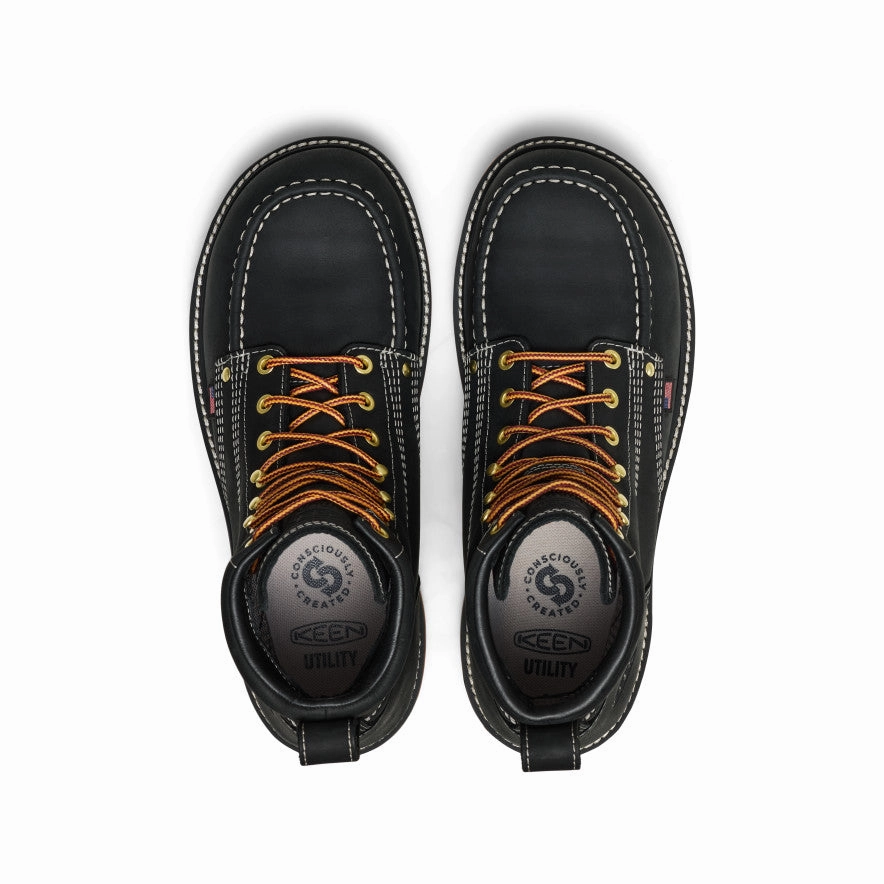 Durable Shell City Walking Removable Men's Liberty 6" Waterproof Boot (Carbon Toe)  |  Black/Gum