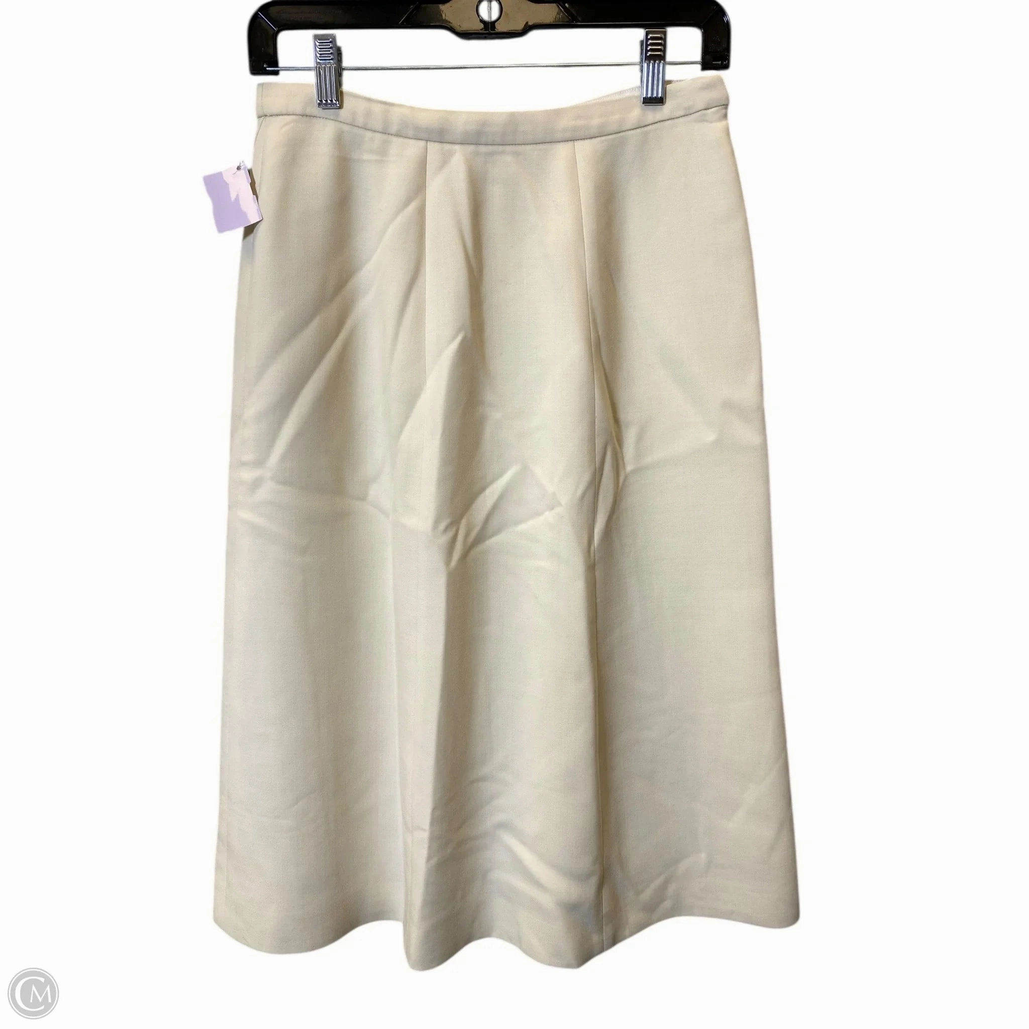 Travel Ease Skirt Designer By Giorgio Armani In Cream, Size: S