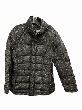 Full Length Zipper Closure Coat Parka By Calvin Klein In Grey, Size: M