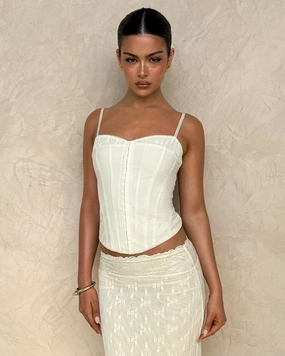 ANTONELLA TOP - WHITE : BONE : CREAM light layering