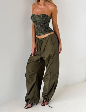 Scandi Clean VIOLETTE PANT - GREEN : KHAKI GREEN