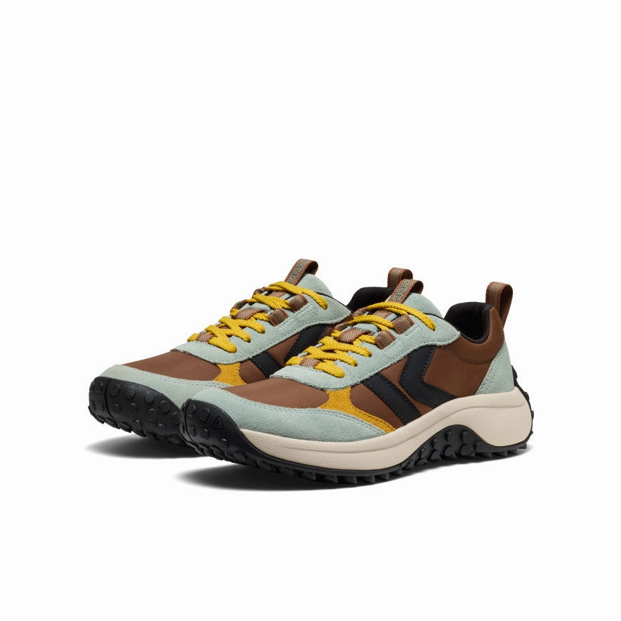 Women's KS86 Sneaker  |  Bison/Iceberg Green mesh ventilation