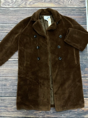 Coat Faux Fur & Sherpa By Rebecca Minkoff In Brown, Size: L SlipResistantFastenings Easy Wear