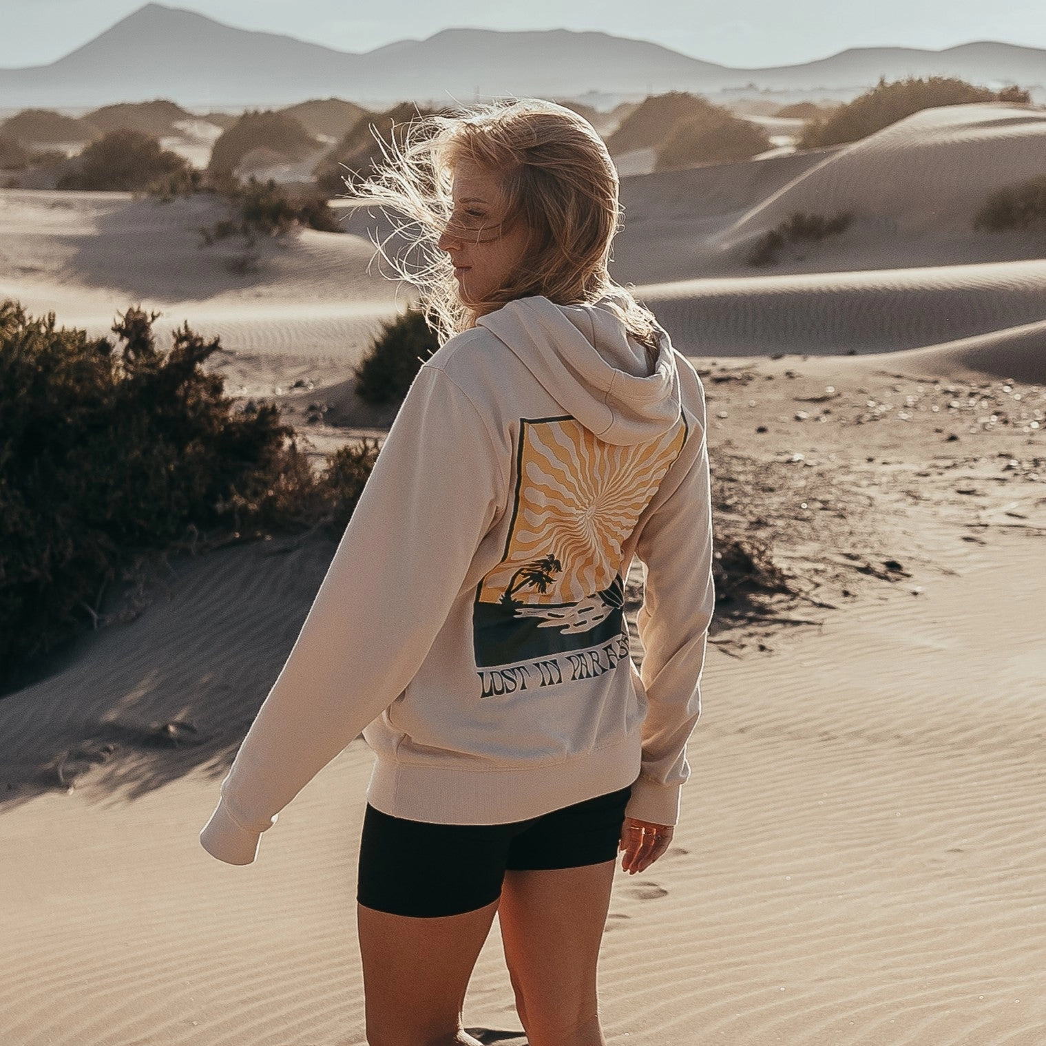 Stretch Knit Technology Sand "Lost in Paradise" Hoodie