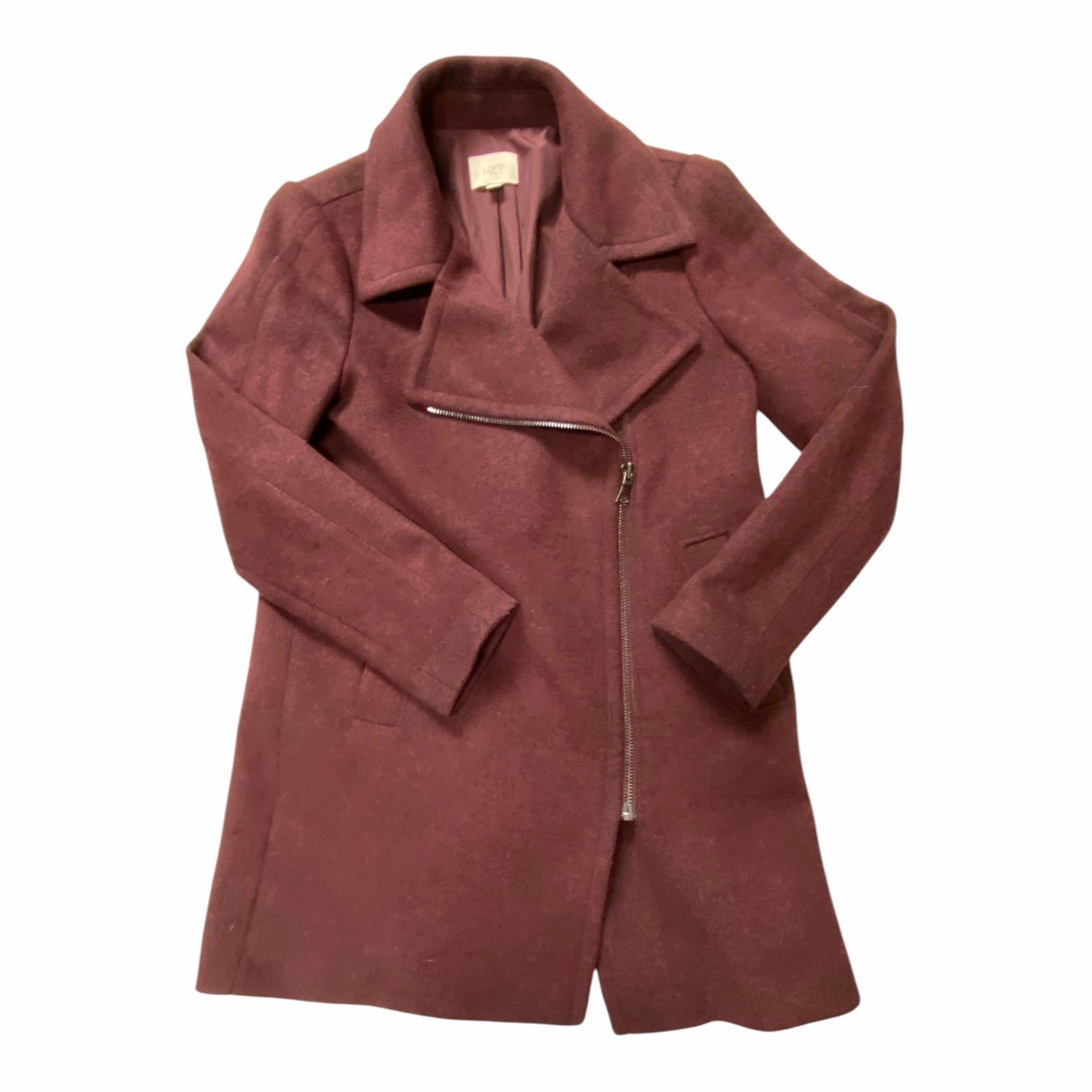 Coat Peacoat By Loft In Purple, Size: S Wind Blocking Fabric Soft Texture