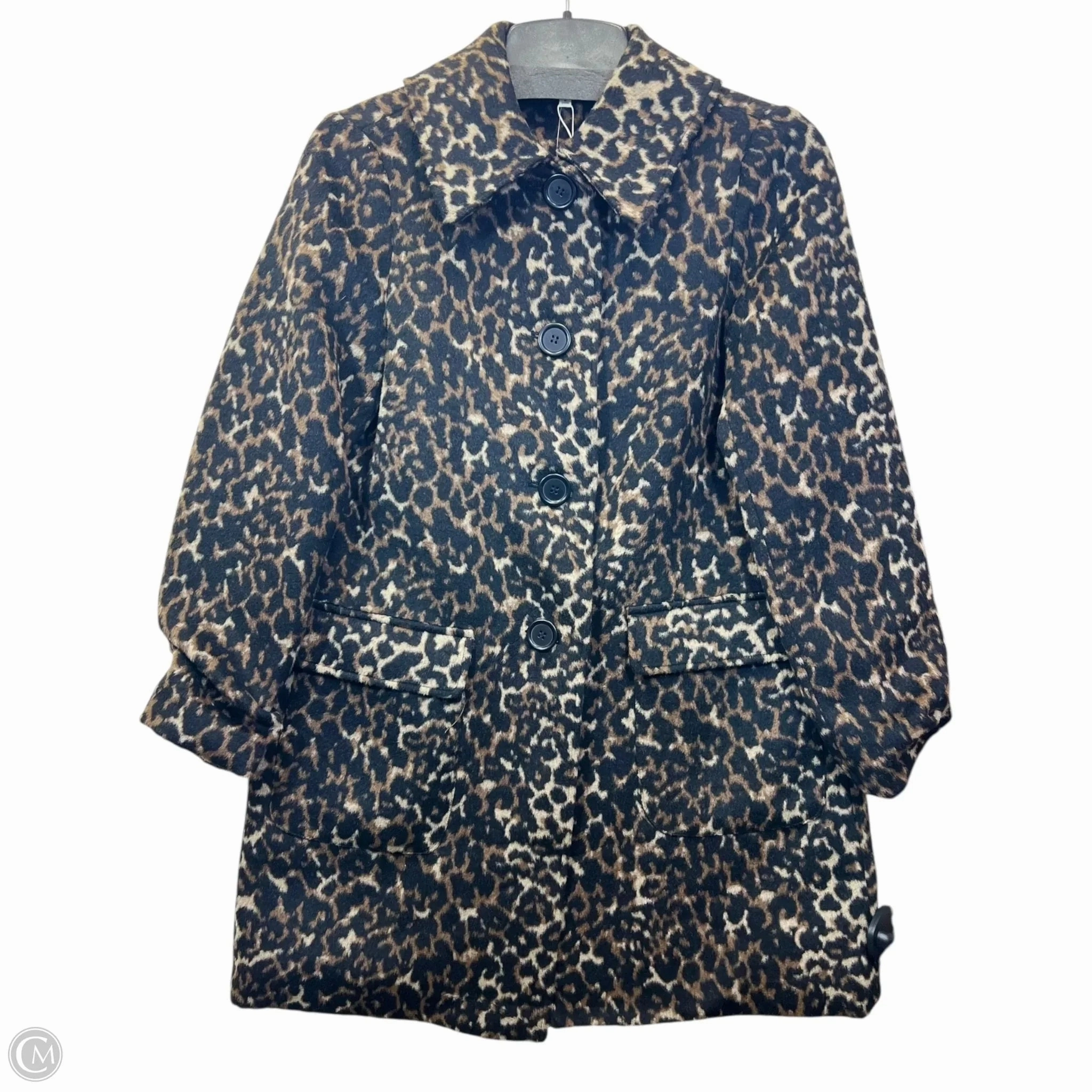 Reflective details LaserCut Vents Coat Peacoat By Max Studio In Animal Print, Size: S