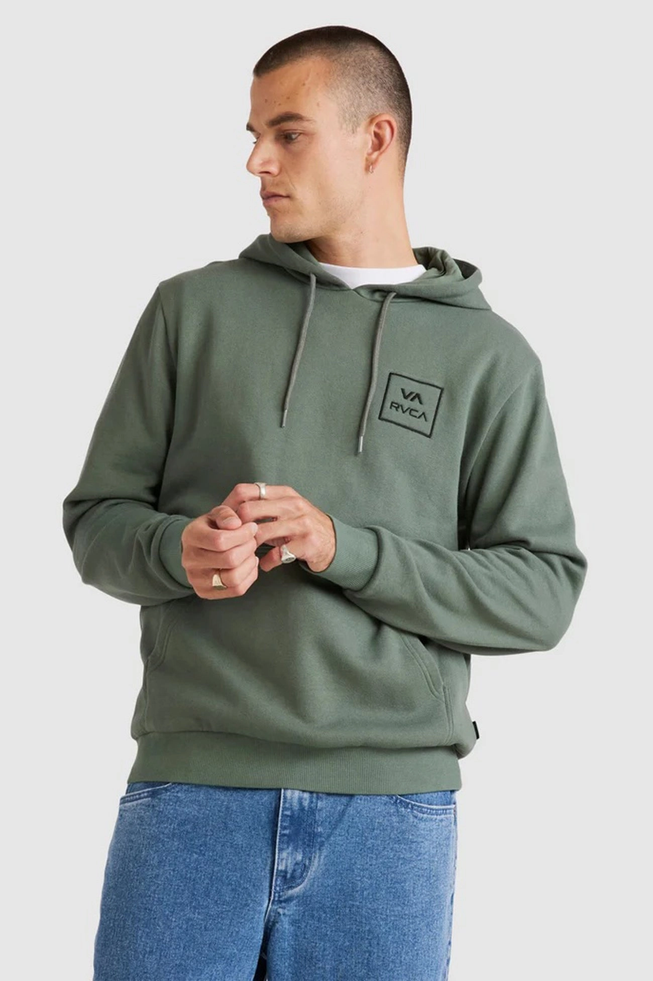 Wrinkle Resistant RVCA All The Ways Hoodie Jade