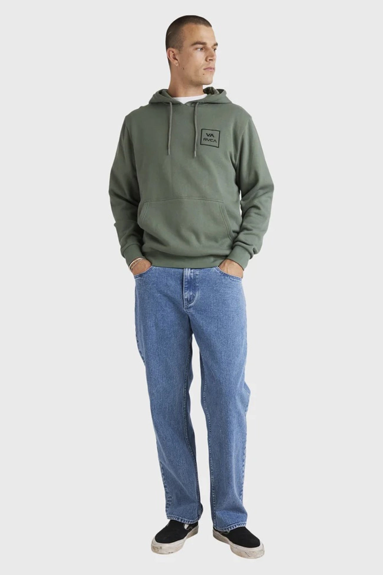 RVCA All The Ways Hoodie Jade Articulated Knees Anti Pilling Technology