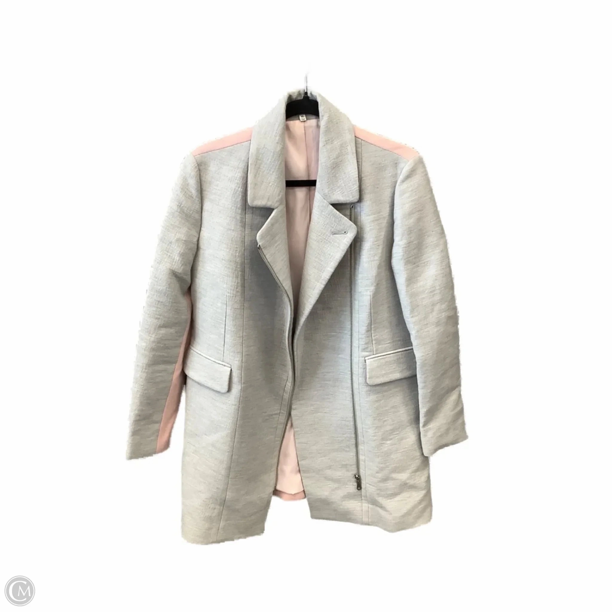 Coat Designer By Rebecca Minkoff In Grey, Size: Xs Adjustable Cuff Design