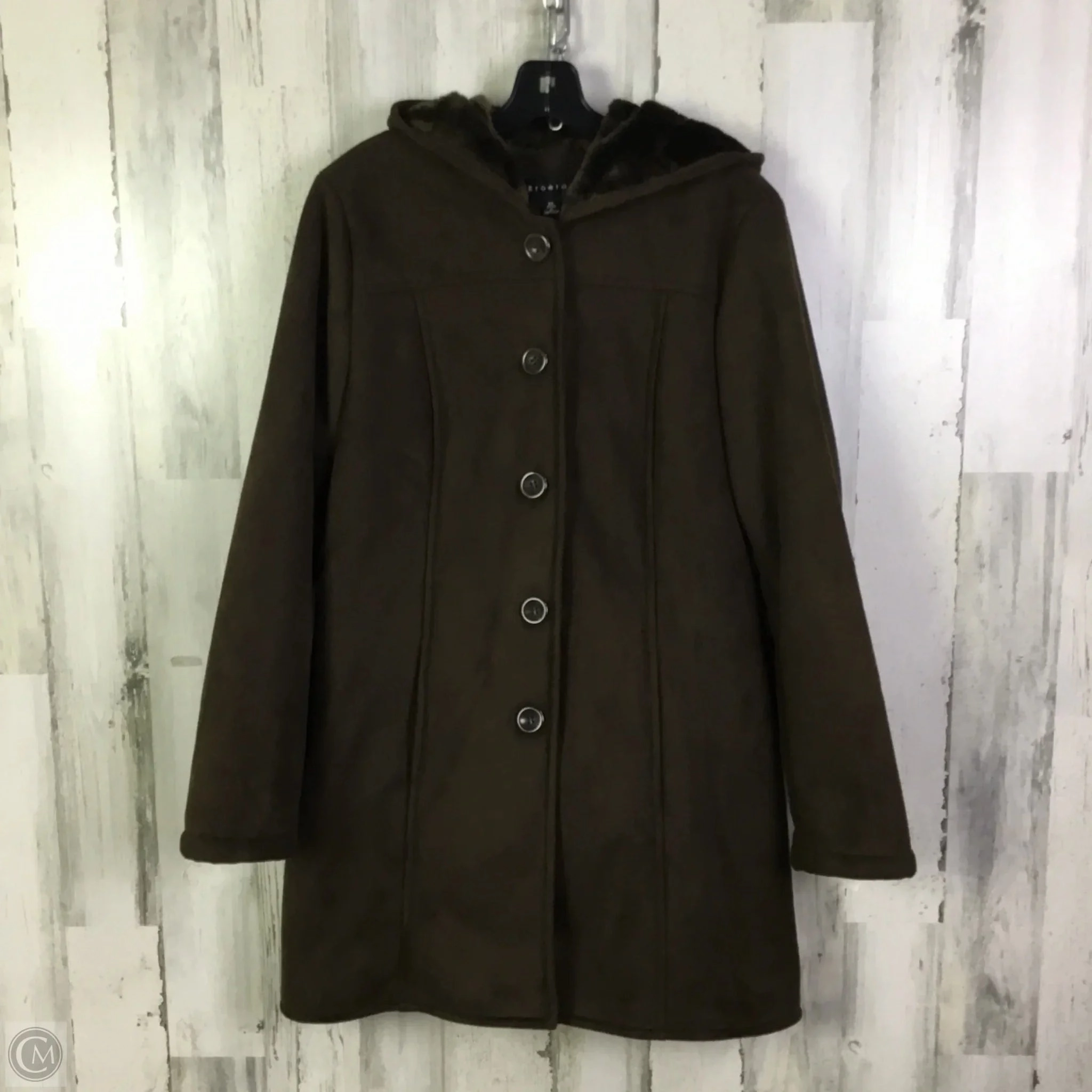 Coat Faux Fur & Sherpa By Braetan In Brown, Size: Xl Zippered Vents Chill Look