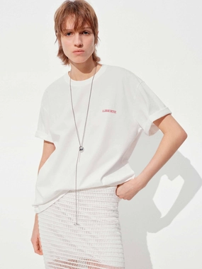 Recycled Polyester Back Fruit Pattern T-shirt