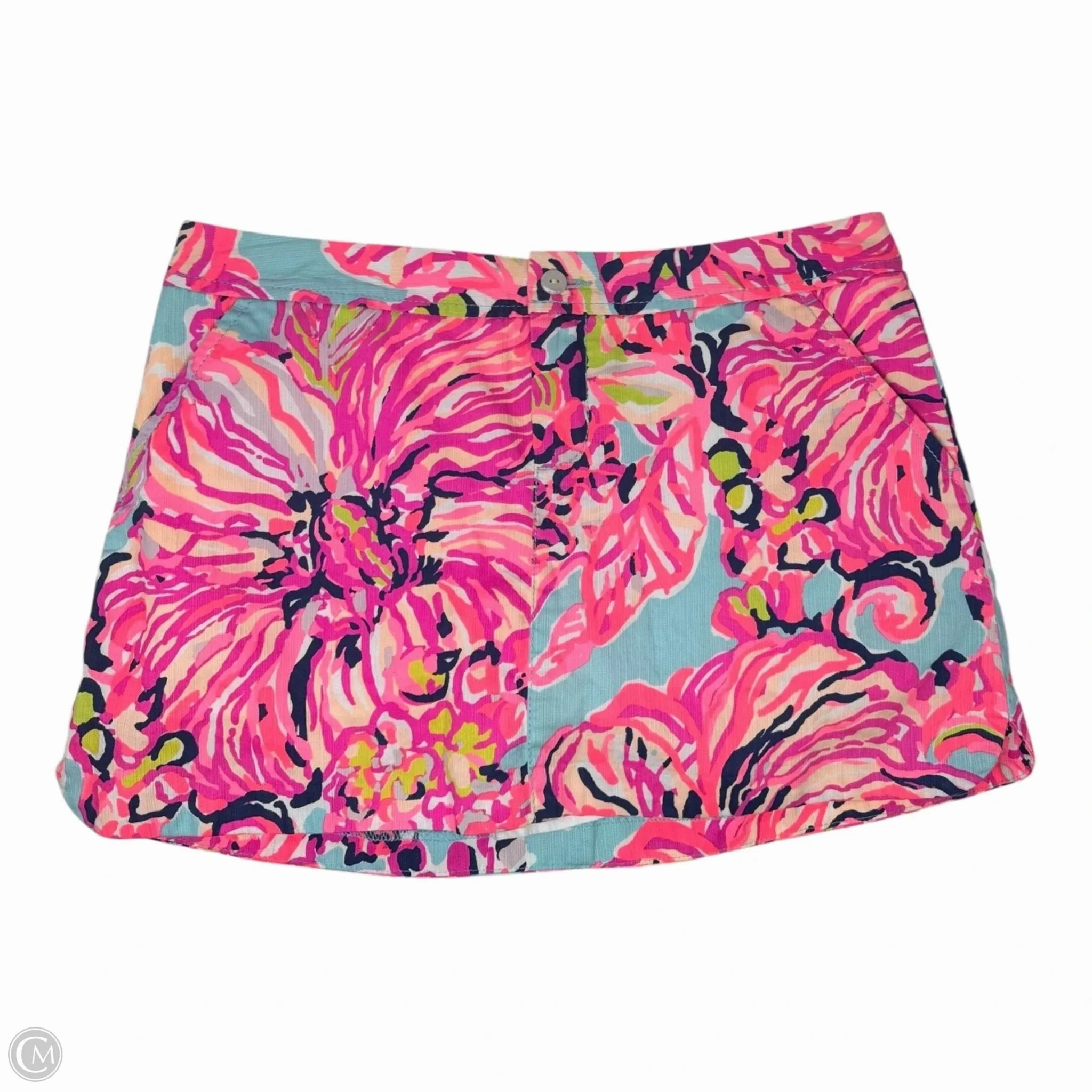 Street Attire Curvy Fit Lorelie Skort Designer By Lilly Pulitzer In Serene Blue Big Escapade, Size: 4