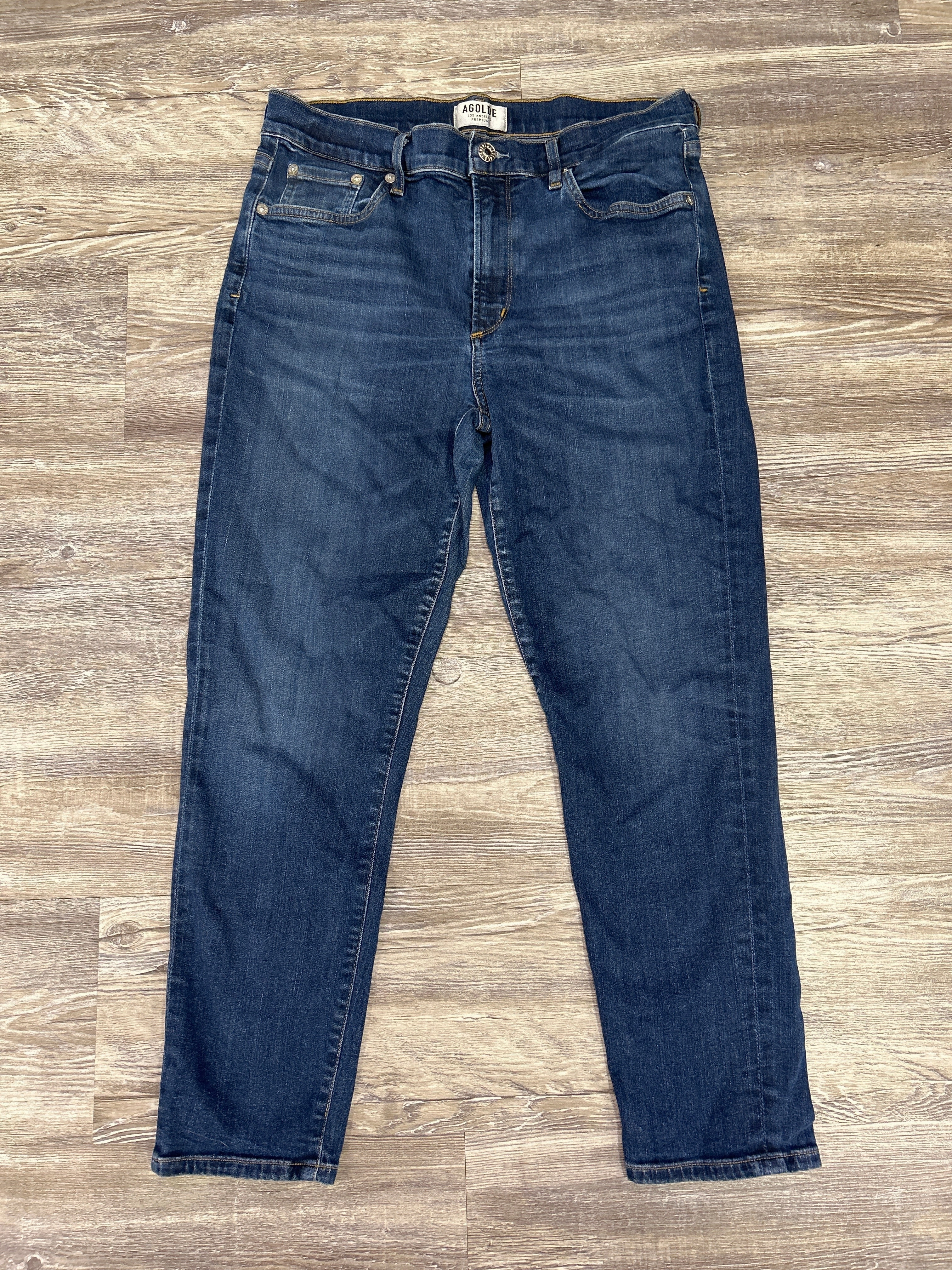 Soft Date Night Street Fashion Blue Denim Jeans Designer Agolde, Size 12