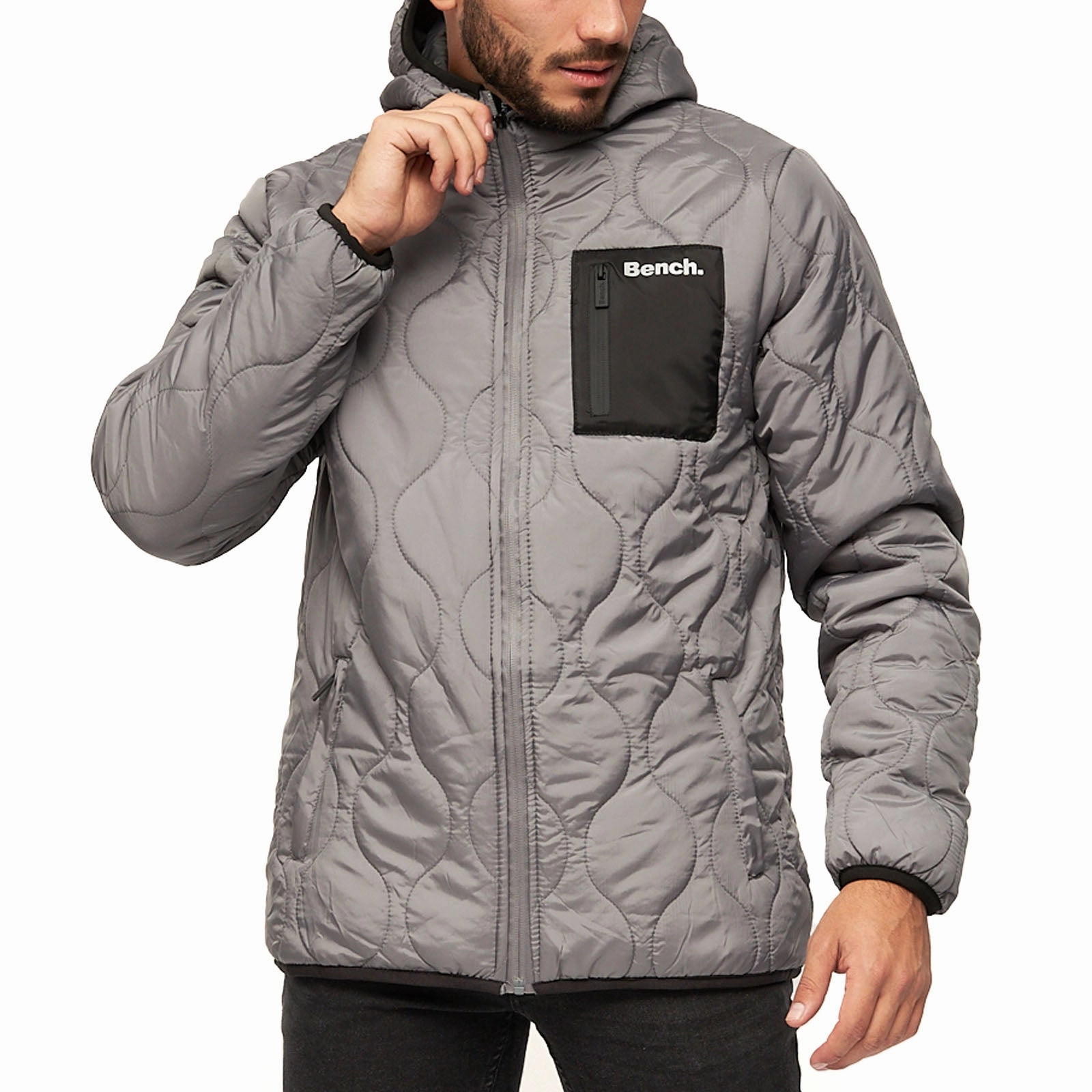 Bench Mens Scall Zip Through Hooded Jacket Eco Friendly Textile