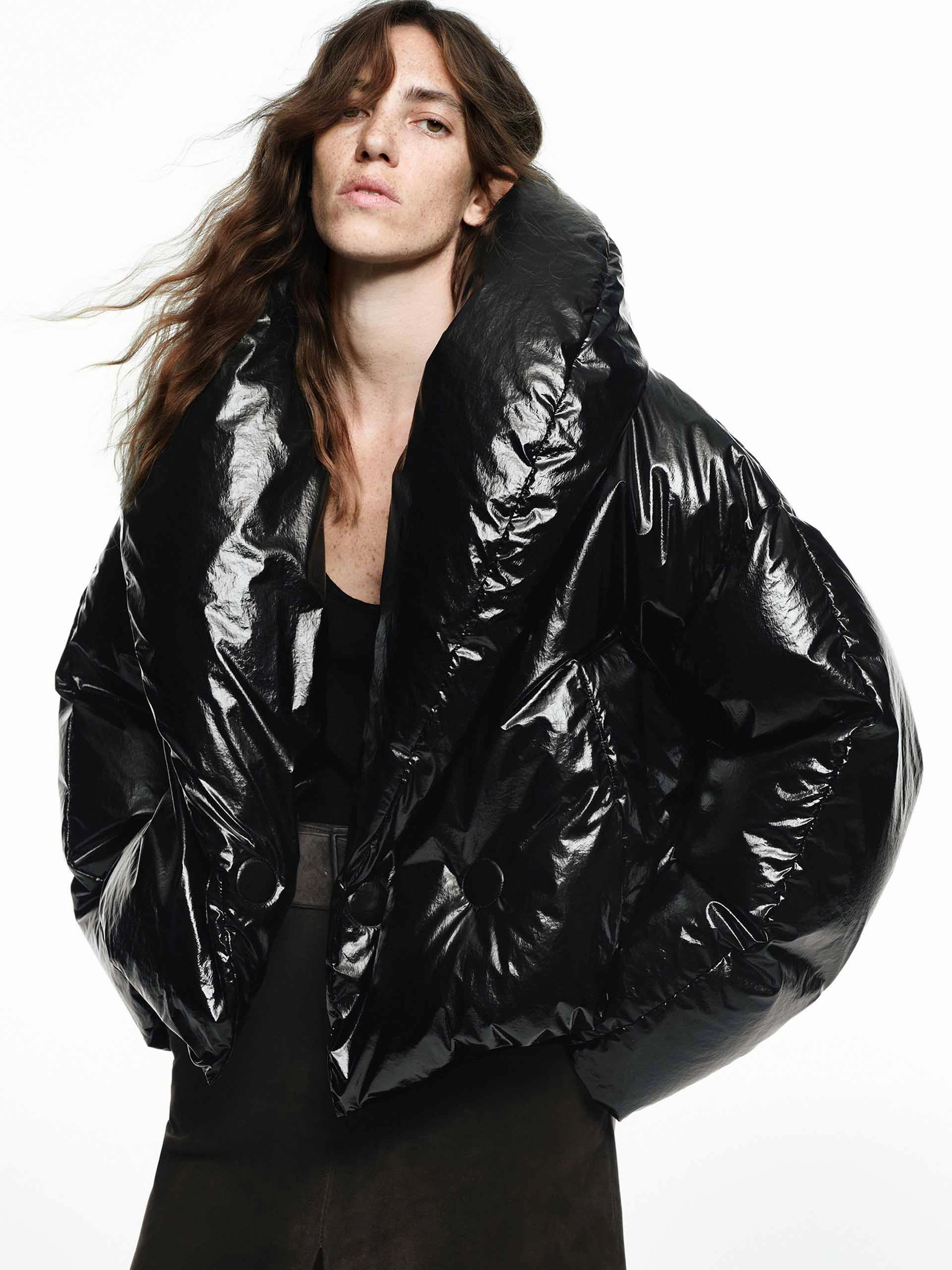 Wide Collar Cropped Jacket MeshLinedVents