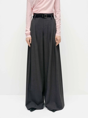 Fashion Fit Wide Leg Belted Pants