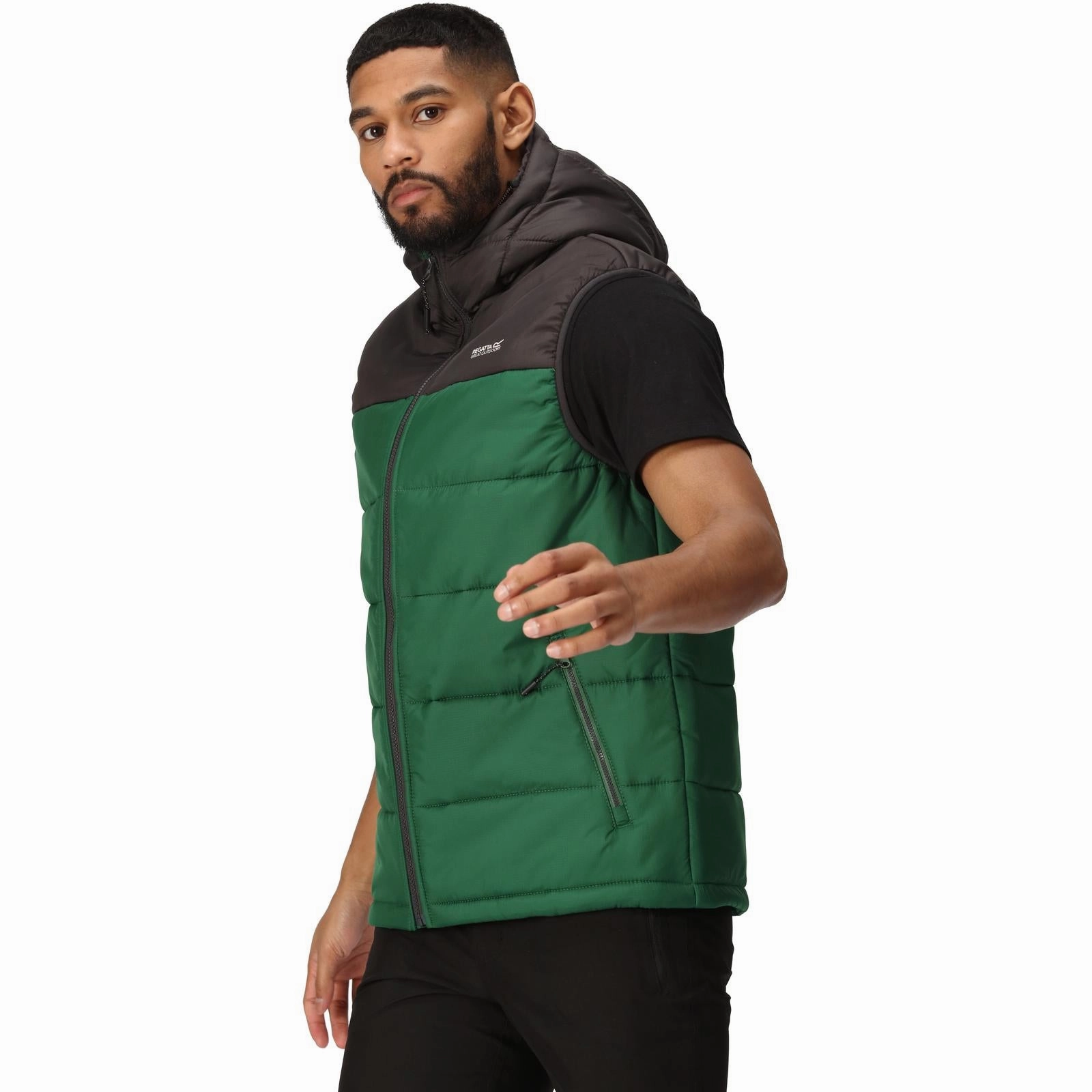 wrinkle free Bonded Hemline Regatta Mens Nevado Heavyweight Hooded Gilet