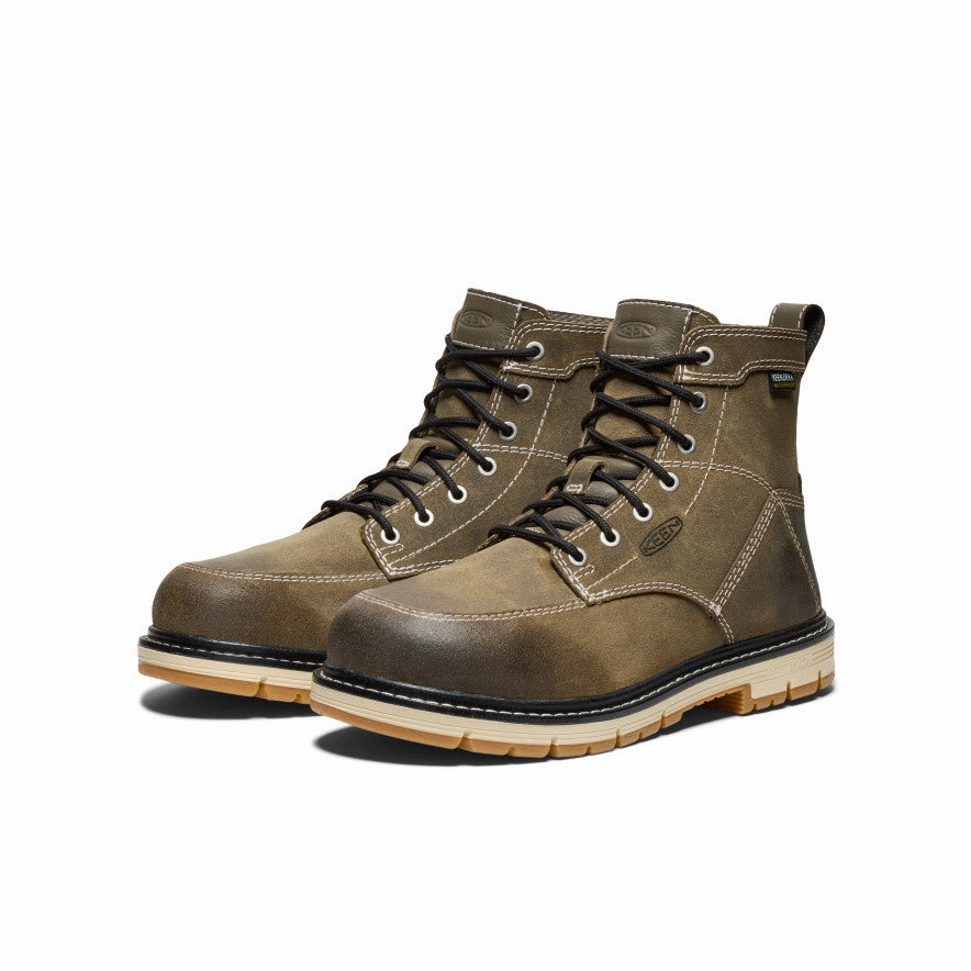 Date Ready Women's San Jose 6" Waterproof 90?? Heel Boot (Aluminum Toe)  |  Steel Grey/Gum