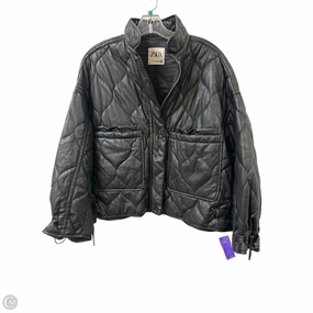Quick Access Hidden Pockets Coat Puffer & Quilted By Zara In Black, Size: M