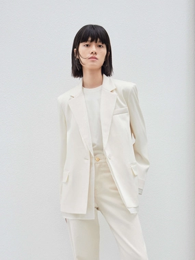 Reinforced Stitching Flexible Fit Layered Structure Blazer