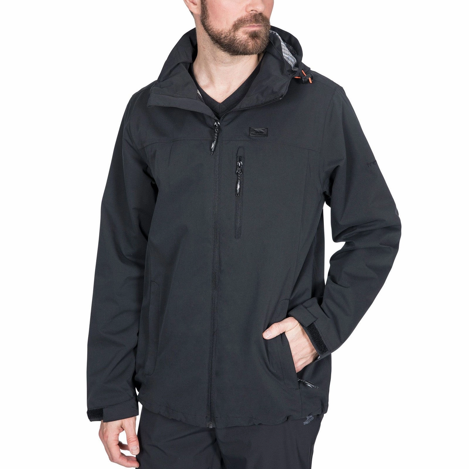 Trespass Mens Weir Waterproof Walking Jacket Down Filled FoldableStorageCapability