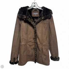 Faux Suede & Fur Coat By Jones New York In Brown, Size: S Eco Friendly Construction