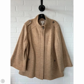 Classic Casual Look Coat Peacoat By Chicos In Tan, Size: Xl
