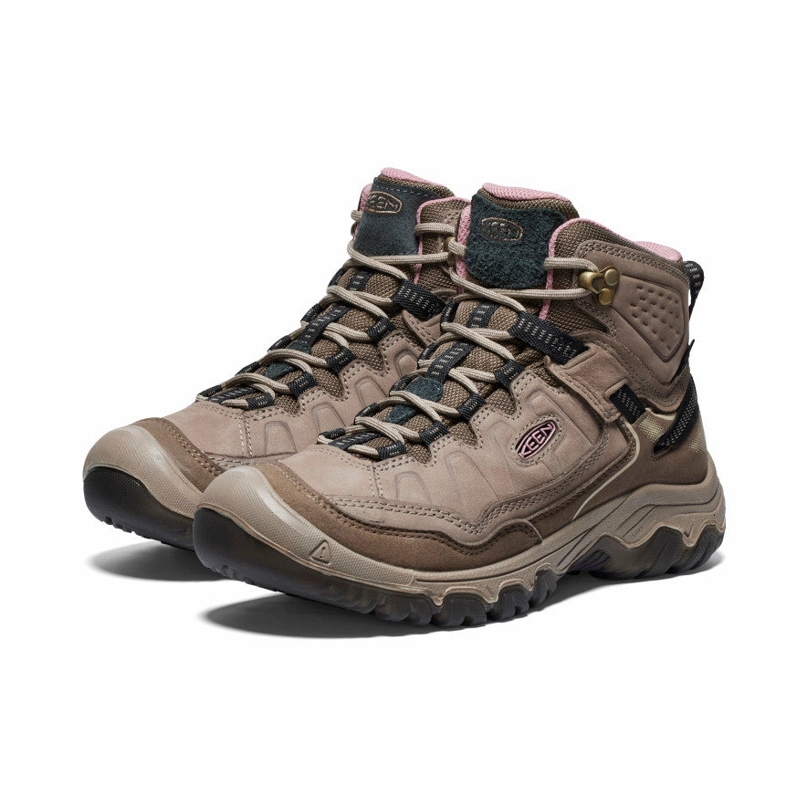 Outdoor Tested Easy to Wear Women's Targhee IV Wide Waterproof Hiking Boot  |  Brindle/Nostalgia Rose
