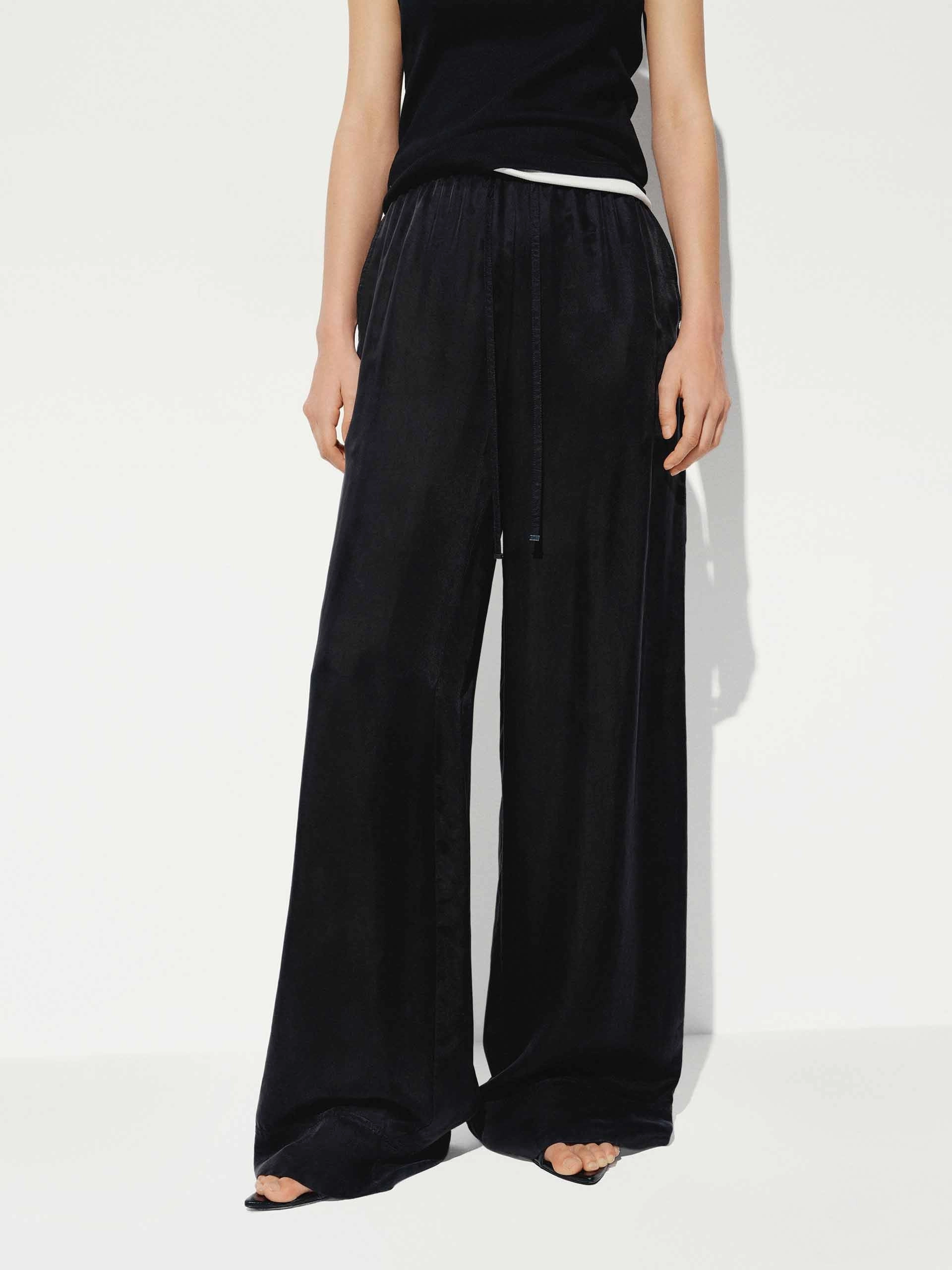 Quick Access Zippers With Drawstring Straight Trousers