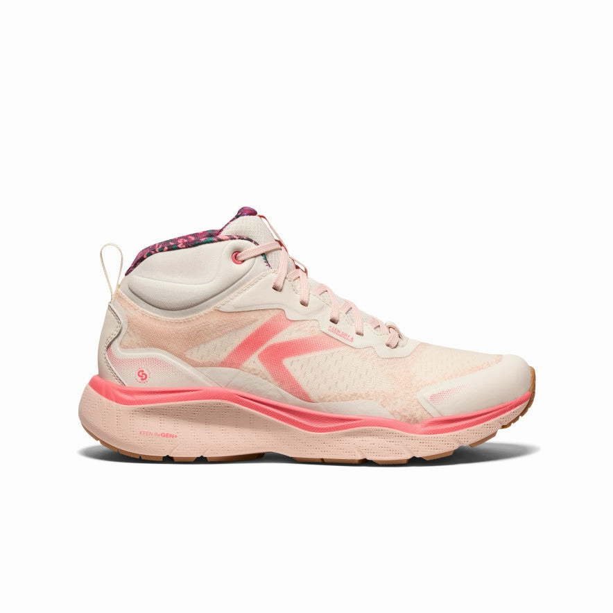 Outdoor Use Mesh Upper Women's Leiki Waterproof Hiking Boot  |  Birch/Cameo Rose