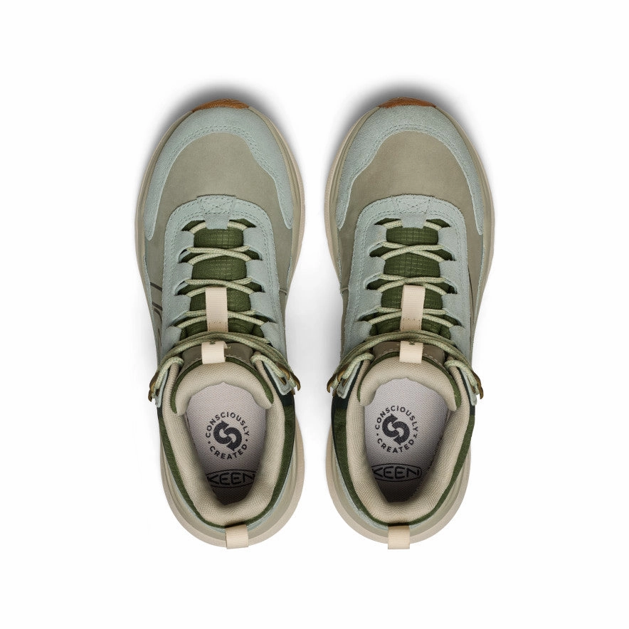 Shock   Absorbing Classic Appearance Women's Leiki Waterproof Leather Hiking Boot  |  Iceberg Green/Bronze Green
