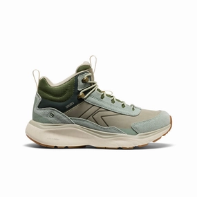 Women's Leiki Waterproof Leather Hiking Boot  |  Iceberg Green/Bronze Green Block Heel