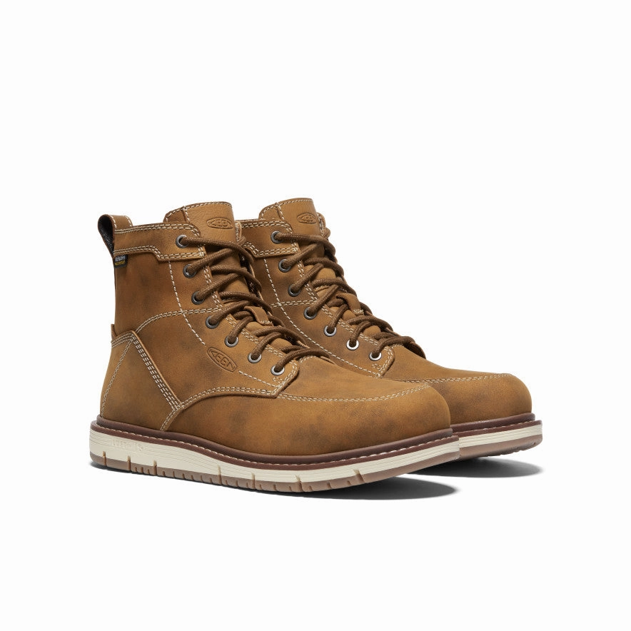 Low Profile Rainy Day Commuter Feather Light River Crossing Women's San Jose 6" Waterproof Boot (Aluminum Toe)  |  Almond/Gum
