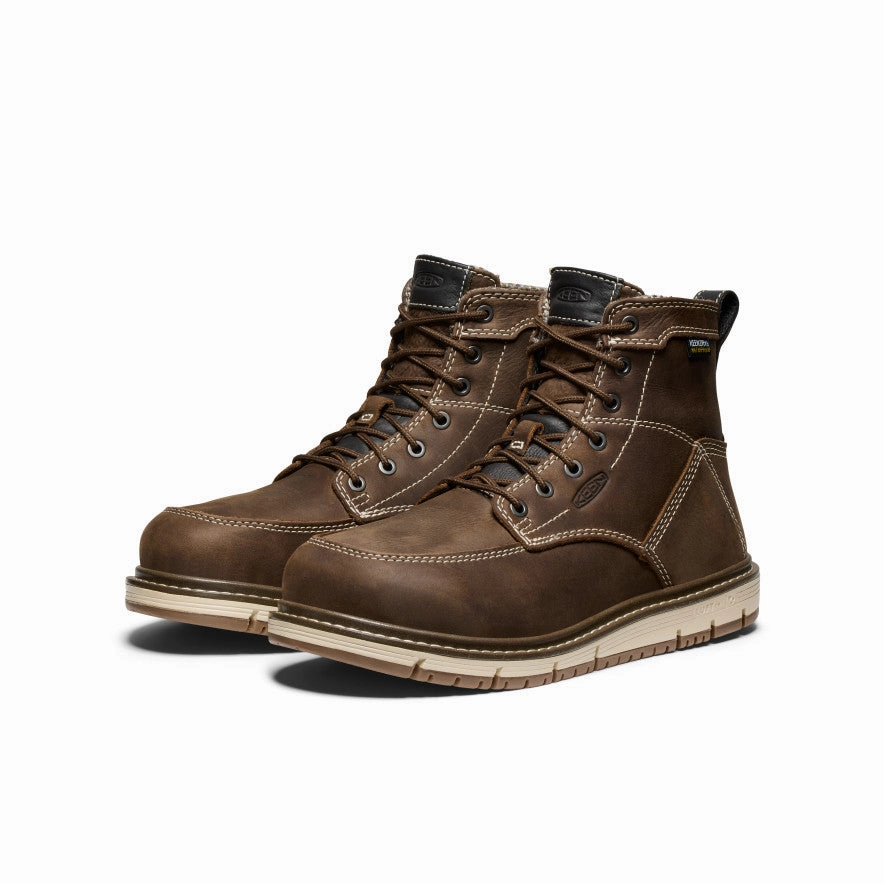 Vintage Style Women's San Jose 6" Waterproof Boot (Aluminum Toe)  |  Cascade Brown/Gum