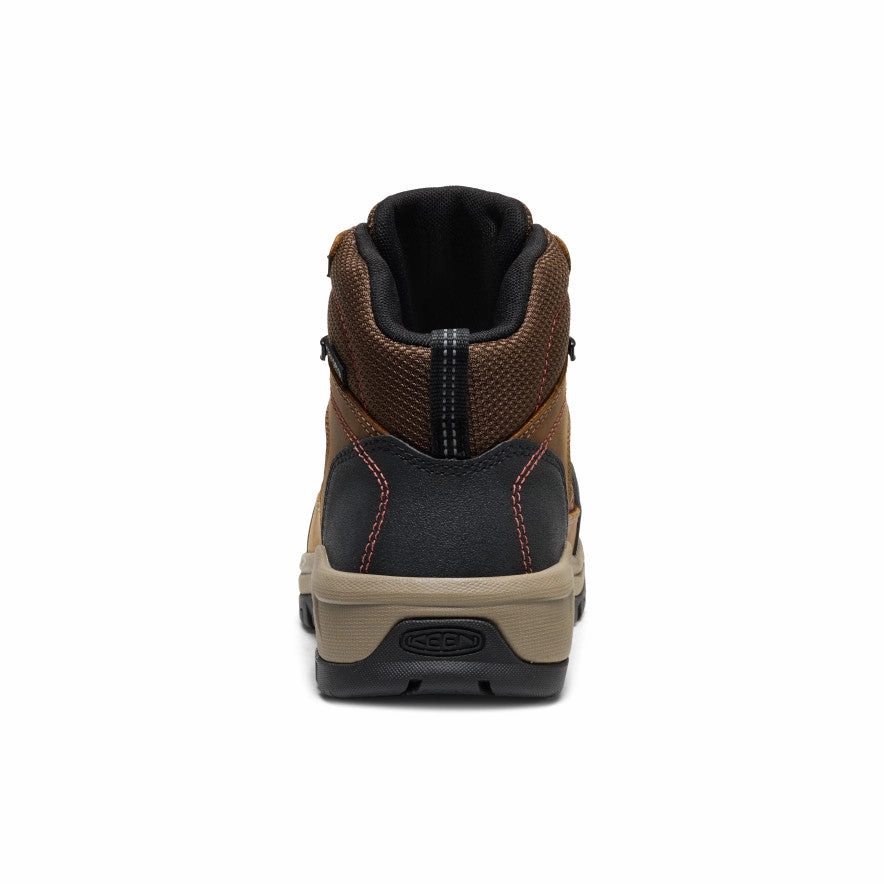 Women's Skokie Waterproof Work Boot (Carbon Toe)  |  Bison/Black Cushioned Step Rough Terrain
